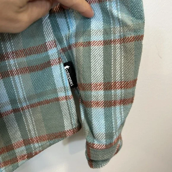 Cotopaxi Mero Flannel Shirt Womens Blue Plaid Organic Cotton Heavyweight Small - Picture 5 of 10